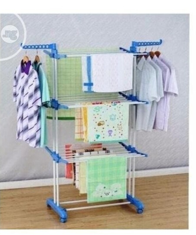 Carbon Steel, Plastic Powder Coated Floor Cloth Dryer Stand Rack