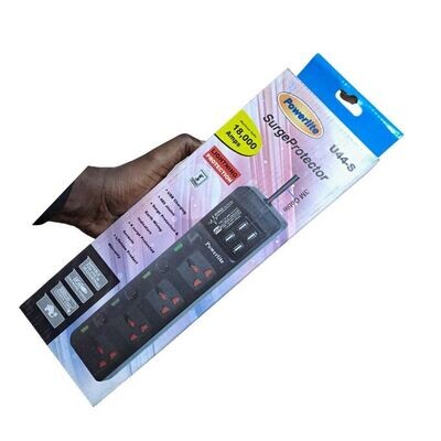 Powerlite Switched Extension Cable Surge Guard 300cm with 4 USB Ports
