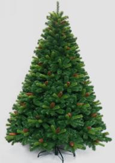 Christmas Tree 300cm+2989T+100pcs pinecones,green PVC Christmas tree with long pinecones,wrapped struction,leaf specification:(8cm+7cm)*0.12mm, green metal stand
