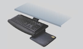 EBCO ASPM Articulated Keyboard Station - Platform (with Mouse Tray) and Soft Pad - Each Piece
