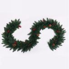 Christmas Garland With Pine Cones, 270cm+270tips green PVC garland, pine cone+red berries bouquets Wreath For Front Door SYHHA-0320195