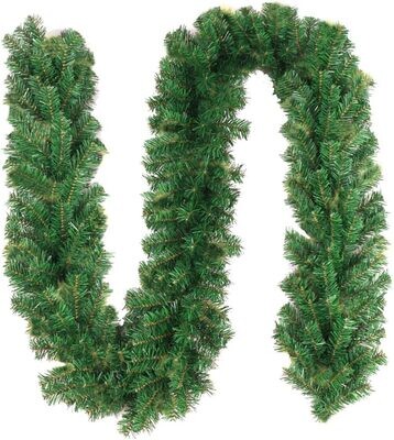 Christmas Garland 270cm+260tips green ,leaves size: 7cm/0.1+0.1 Indoor Outdoor Decorations Greenery Christmas Garlands SYHHA-0320198