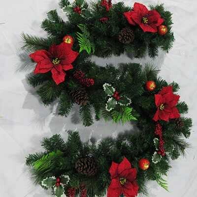 Christmas garland 30*200cm with apple and berry decorated SYTT-0823016