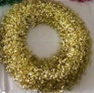 Christmas Shiny Tinsel Wreath 14",PVC7/SC028-GD