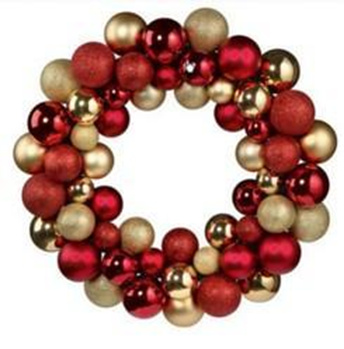 Christmas Ball Wreath Including Satin-Hanger #SYQF-0123002 33 Cm Diameter,