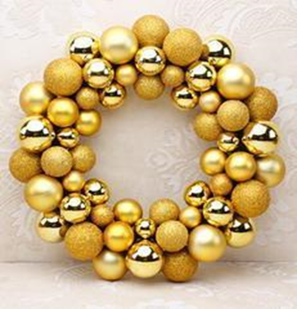 Christmas Ball Wreath Including Satin-Hanger #SYQF-0123006 33 Cm Diameter,