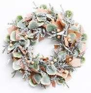 Christmas Wreath 40*100Cm Decorated Wreath, Pink & Green