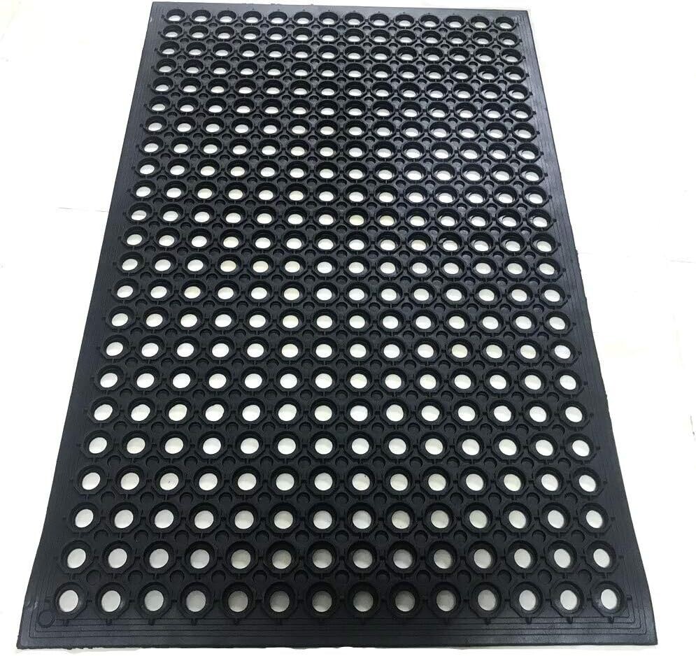 Anti-Fatigue Rubber Floor Mat Non-Slip Heavy Duty Mats for Restaurant Kitchen Bar Bathroom 80cm x 120cm