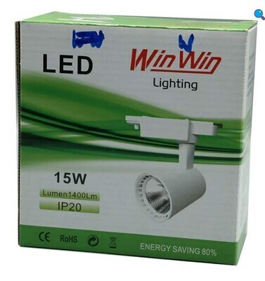 LED Track Light 15W COB Type - White Housing - WW-TP-110-15-WW