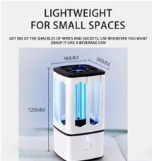 UV Disinfectant Light - Compact and Efficient 3W UV-C Sanitizer Model WW-TS-SJD-5