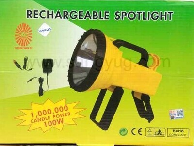DC107LED LED Rechargeable Torch - 2M Candle Power, Waterproof with LED