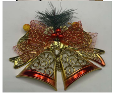 Christmas Hanging Bell With Bow &amp; Grass On Top #6789