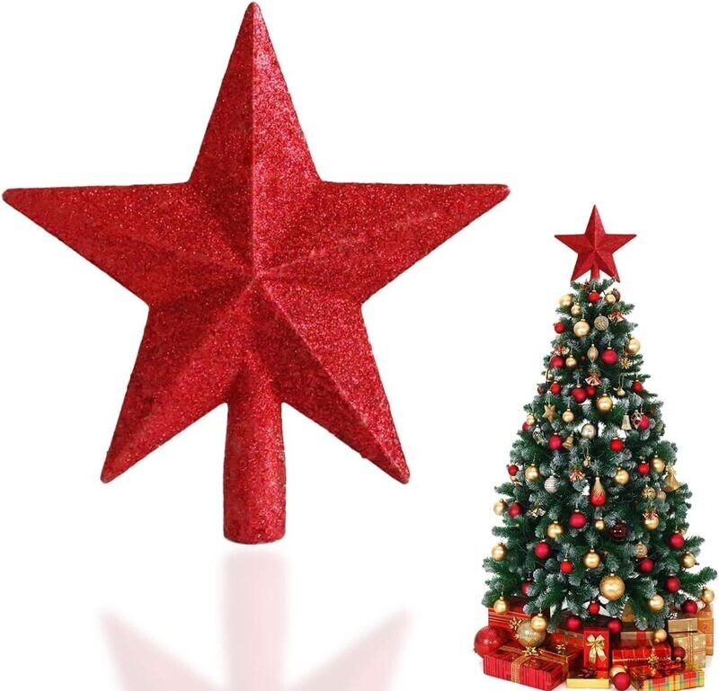 Christmas  Tree Topper Star, Glitter Tree Star, Glitter 25cm #SYSDX-3320104