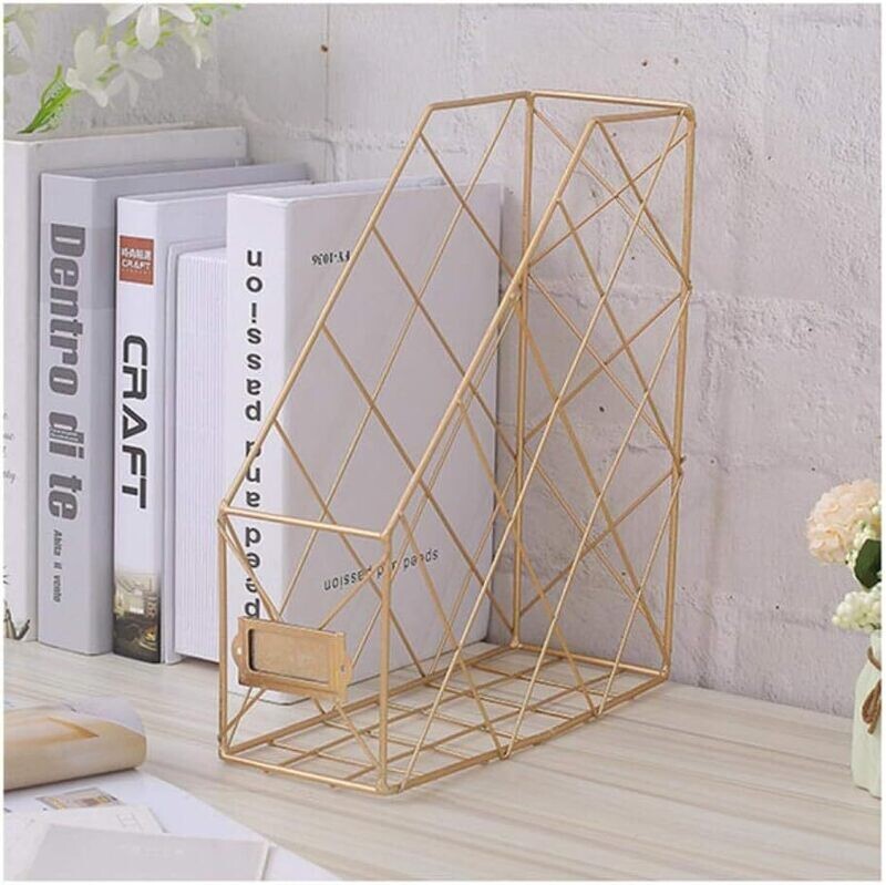 GOLDEN Book File Stand Iron Desktop Multi-Layer Magazine Rack Cosmetic Storage Rack