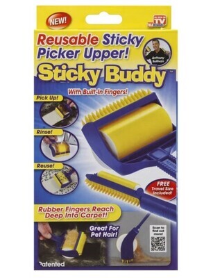 Sticky Buddy Travel Size - The Ultimate Reusable Picker Upper with Rubber Fingers