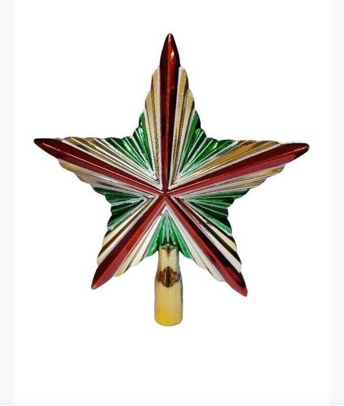 Christmas Tree Star 22*20*5.5cm Colored shinny Christmas tree top star #SYQC-0123144