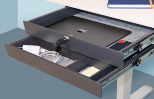 EBCO SMD-DM1 Complete Safe Desk Drawer Mini - Double (with felt mat) - Anthracite