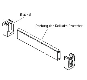 EBCO WRF-CH1 Wardrobe Rail Fittings - Rectangular Bracket - Anodized Champagne