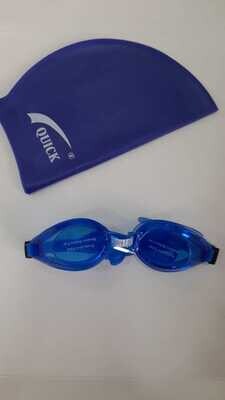 Swimming cap and swimming Goggles set of 2:Swimming Essentials set