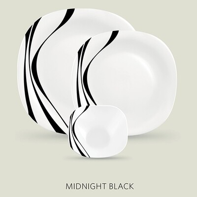Quadra Square Opal Dinner Plate Diva 11" Plates Midnight Black 1pc