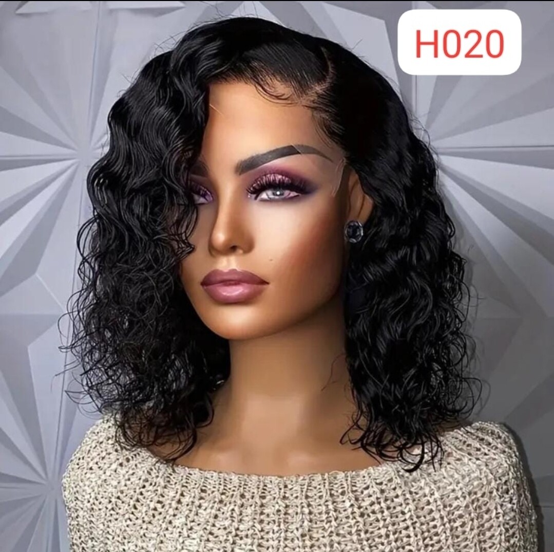 Pure Human Hair Wig H020 - Deep Wave Wig (14-Inch Length)