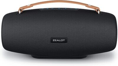 ZEALOT S67 Bluetooth Speaker - 75W Wireless Portable Speaker with IPX6 Waterproof, 14,400mAh Battery, BassUp Technology, EQ, TF, AUX - Perfect for Parties, Camping, and More (Black)