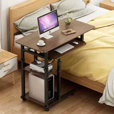 Adjustable Computer Table Beside Laptop Table with bottom shelves W60*D40*H68