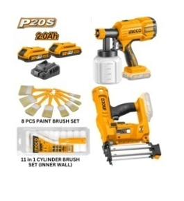 NGCO COSLI23016 20V Cordless 2 PCS Combo Kit - Brad Nailer and Spray Gun
