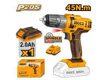 Ingco CDLI200518 20V Lithium-Ion Cordless Drill - Powerful Performance and Versatility for All Your Drilling Need