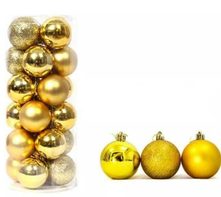 Christmas Tree Balls 6cm Decoration balls 30pcs mat &amp; shiny #DW002 Gold