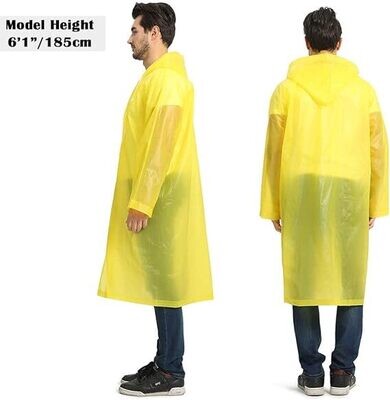 PMS Unisex Adult Waterproof Poncho - Rain Coat Poncho Type (Yellow or Pink)
