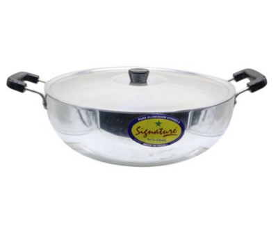 Signature Belly Cooking Pot - Indian Kadai with Lid, 24cm (Size 4), 4 Litres