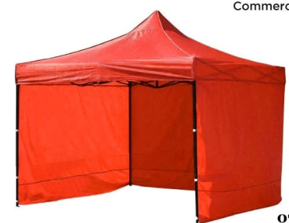 Portable Outdoor Gazebo Tent with Side Walls: Foldable 3x3 Pop-Up Tent. Available in Red & Blue