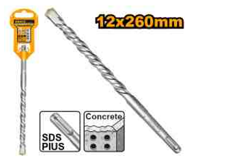 INGCO DBH1211203 SDS Plus Hammer Drill Bit - Robust 12x260mm Bit for Powerful Drilling