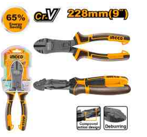 Ingco HCDCP58230 Compound Action Diagonal Cutting Pliers - 9&quot;/228mm, Energy-Saving, and Versatile