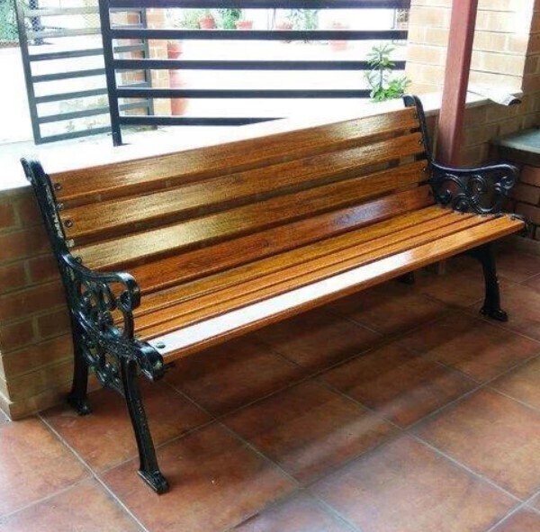 Premium 3-4 Seater Cast Iron &amp; Hardwood VIP Garden Bench Chair (5ft) - Handcrafted in Kenya