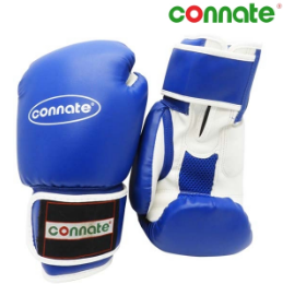 Connate Boxing Gloves - Blue/White, 16oz: Unleash Your Power with Premium Performance