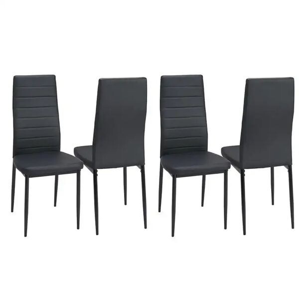 Stackable High Back Dining Chair - Modern PU Leather Finish