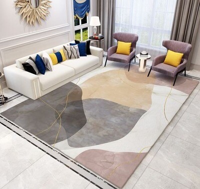 Fancy Modern Carpet - Large Leaf Design (130*180cm / 4 by 6 ft)