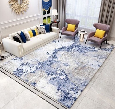 Exquisite 3D Design Carpet - Blue and White (140*200cm / 5 by 7 ft)