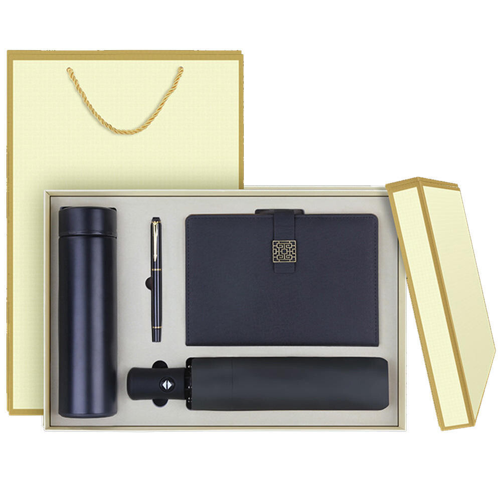Gift Set 4pcs set - Premium Notebook Umbrella with Thermos and Pen – Ideal Business Gift for Companies