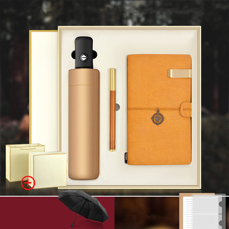 Corporate Gift Set 3pcs - Umbrella, Notebook & Pen in Gift Box