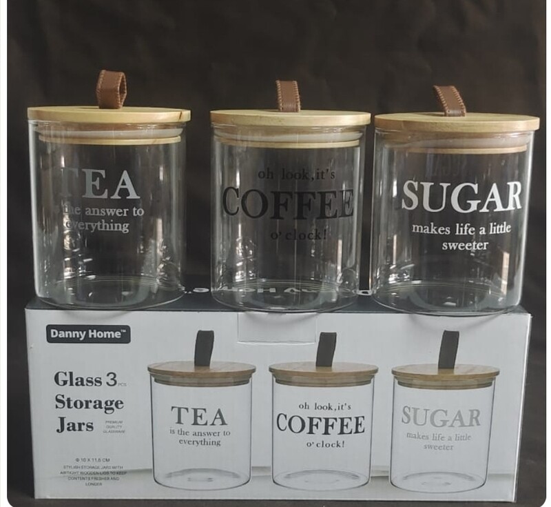 Redberry Glass Storage Containers with Airtight bamboo lids  model 1988-73