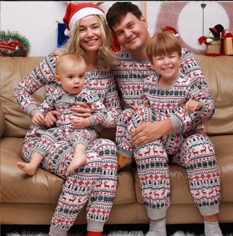 Kids Matching Christmas Pajamas  Xmass Sleepwear Nightwear Outfits