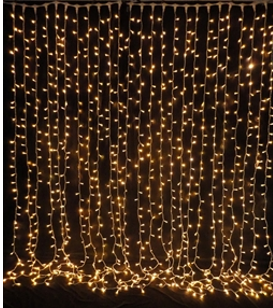 Led Christmas Curtain Lights WW-20-2/3-240V (WW) - 600 Warm White LEDs, 20 Strings, 2M x 3M