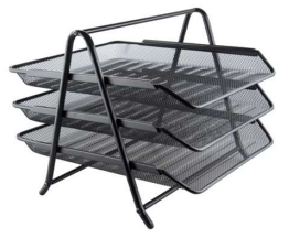 GUANGBO Document Tray - 3 Layers Mesh Type, Stylish and Functional Desk Organizer