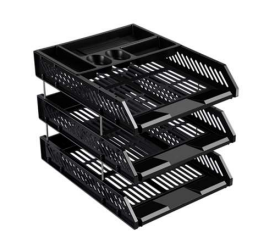 GUANGBO W34003 Document Tray Plastic - 3 Layers, Organize Your Workspace Efficiently