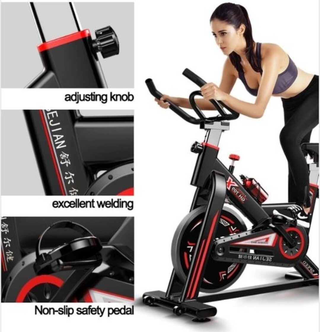 Heavy Duty Bluetooth Exercise Bike with Magnetic Resistance, 350lbs Weight Capacity, iPad Holder, TT - Black
