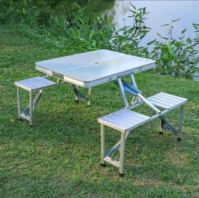 Foldable picnic table and chairs 4 seater set