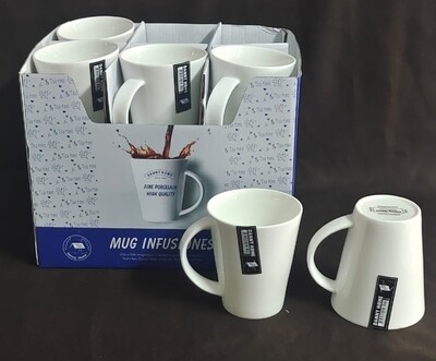 Danny Home White Porcelain Tea Mugs 400ml 6pcs BW20-55